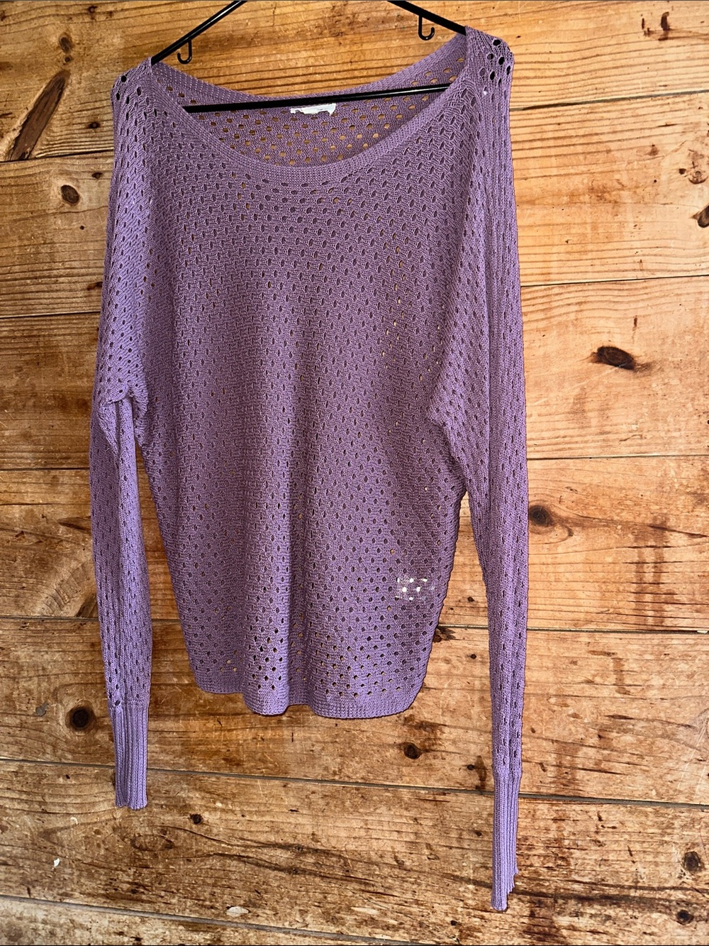 Ee:some Open-Knit Lavender Sweater